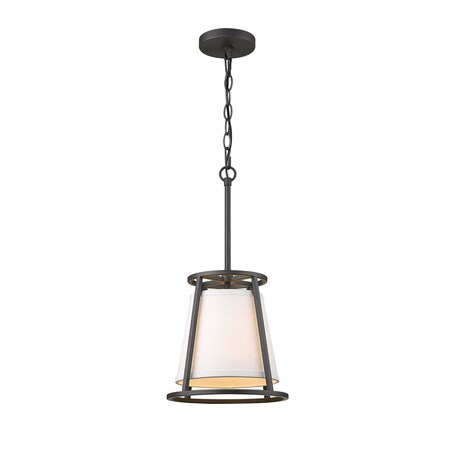 Z-Lite Lenyx Pendant 1 Light Mini Pendant, Iron Ore & White 1935MP-IO
